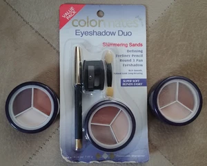 Lot COLORMATES Eyeshadow Liner Sharpener 3 Shade Pan Shimmer Color Blend Travel - Picture 1 of 18