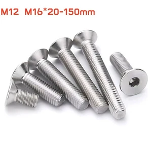 M12 M16 20-150mm Countersunk Head Screws Hex Drive Allen Key A2 Stainless Steel - Picture 1 of 9