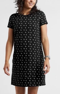 Toad & Co Windmere Black Leaf Short Sleeve Shift Dress Women’s Size Medium - Picture 1 of 11