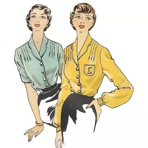 Vintage 1950s Sewing Pattern, Women's Blouse - Two Styles - Bust=36" (91.4cm) - Picture 1 of 1