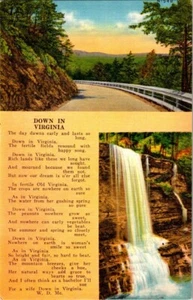 Linen Card: Down In Virginia - Poem and Photos - MINT - Picture 1 of 1