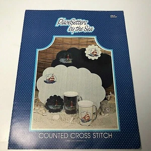 Sailboat & LIghthouse Cross Stitch Patterns Placesetters by the Sea 1984 Caro - Bild 1 von 4