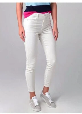 Pantalones para mujer J Brand Alana de pana tiro alto recortados tectónicos blancos talla 30 Foto 1 de 4