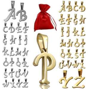 1 Kettenanhänger Buchstabe Alphabet Anhänger für Halskette Name Golden Silbern - Bild 1 von 29