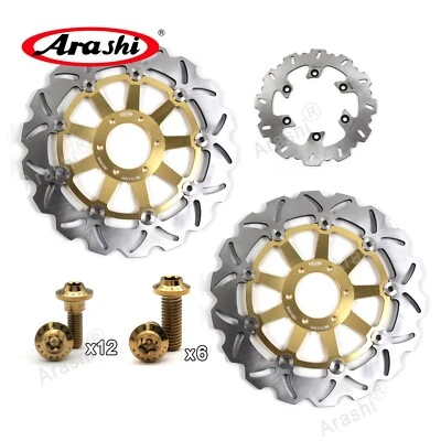 Front Rear Brake Disc Rotor and Bolts For DUCATI PASO 907 I.E 904 1990 1991 - Image 1 of 4
