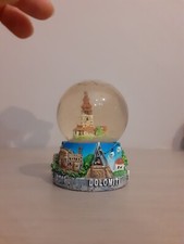 PALLA DI VETRO CON NEVE O BRILLANTI MISURA PICCOLA ALTO ADIGE H 7/8 CM