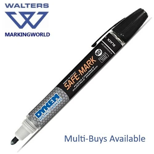 Dykem Safe Mark - Food Safe/Detectable Surface Marker Pen | Black | 1 Pen - Image 1 of 1