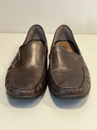 Mocassini da guida classici Ecco da uomo marroni in pelle taglia 10 Stati Uniti in ottime condizioni