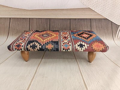 Footstool pouf Under desk stool Upholstered bench Bedroom bench  Coffee tray - Image 1 of 4