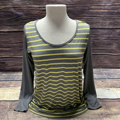 LuLaRoe Woman's Long Sleeve Tunic Size M Gray Yellow Stripe Simply Comfortable - Image 1 of 4
