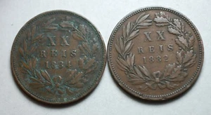 1882-1884 Portugal 2 X Xx Reis D.Luiz I - Picture 1 of 2