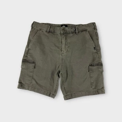 Pantalones cortos cargo Quicksilver verde pierna recta mezcla de algodón para hombre 34 playa Foto 1 de 4
