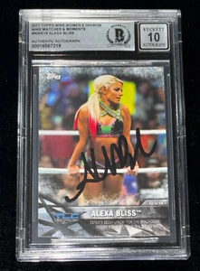 Tarjeta automática firmada Alexa Bliss 2017 Topps WWE Wrestling "Tables Match" BAS BGS 10 - Imagen 1 de 2