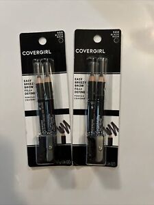 X2 Covergirl Eye Brow Pencil Set Easy Breezy Brow Fill Define In #500 Black 2 Pk