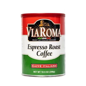 VIA ROMA Espresso Coffee, Pure Italian Ground Coffee, Espresso Roast, 10.5 Ounce - Picture 1 of 2