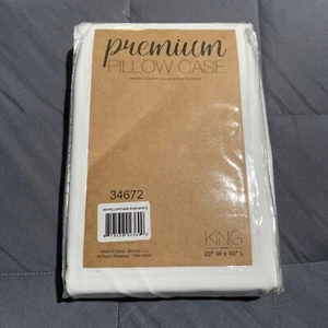 ienjoy Home King 20" x 40" Pillowcase Set of 2 Premium Ultra Soft White - Picture 1 of 2