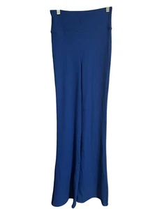 High-Waisted Blue Flared Leggings Damen Small Blau Gerippt Dehnbarer Stoff - Bild 1 von 5