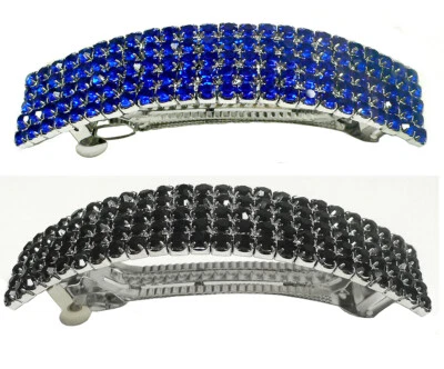 Conjunto de 2 Barrettes Vintage Grandes Cristais Brilhantes Cabelo Grosso Barrettes0004-2 - Imagem 1 de 4