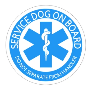 Service Dog On Board Star Of Life Waterproof Vinyl Sticker - Picture 1 of 9