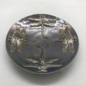 Christofle Museum Series Silverplate Dragonfly Round Plate Libellule Sz 5 1/4"D