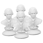4 Pcs White Resin Ornaments Creative Household Decoration Bust Statue