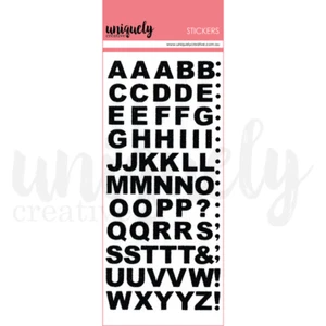 Uniquely Creative Glitter Alpha and Number Stickers Black - Picture 1 of 2