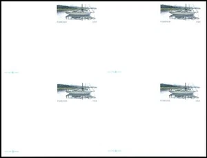 2012 Sailboat forever rate Postal Card UX627 MNH UNCUT BLOCK of 4 perforated - Picture 1 of 1