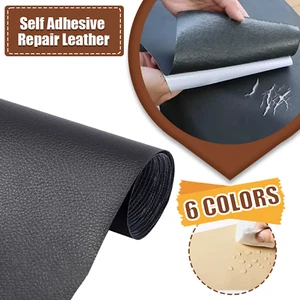 Kit de parches de reparación de tela de imitación de vinilo autoadhesivo para sofá de asiento de coche nuevo - Imagen 1 de 31