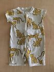 Baby Boys Short sleeved Romper Suit 9-12 Months leopard Theme LINDEX (FAULTY!)