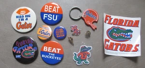 UF Florida Gators Football Lot SEC Buttons Pins Keychain Sticker Beat FSU - Picture 1 of 12