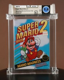 Super Mario Bros 2 Round Seal WATA 9.0 B+ Factory Sealed NES New Nintendo VGA