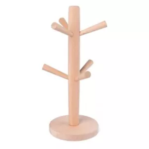 Wood Mug Holder Tree Coffee Cup Holder Cup Rack with 6 Hooks Mug Stand Hanger... - Picture 1 of 2