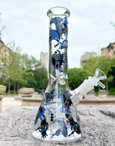 10" Anime Aufkleber Glas Bong Perc Rauchen Wasserpfeife Pyrex Shisha Halloween - Bild 1 von 6