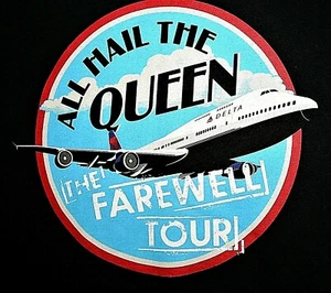 Delta Airlines 747 Jet All Hail The Queen Farewell Tour Navy T-Shirt New NOS XL - Picture 1 of 4