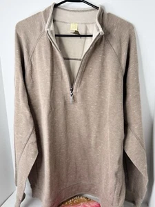 Tommy Bahama Pullover Sweater 1/4 Zip Mock Neck Beige Size Extra Large Boat - Picture 1 of 3