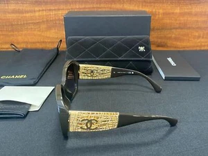 Genuine CHANEL CH 5531-A Jewel Tweed Dark Taupe Butterfly Sunglasses new - Picture 1 of 10
