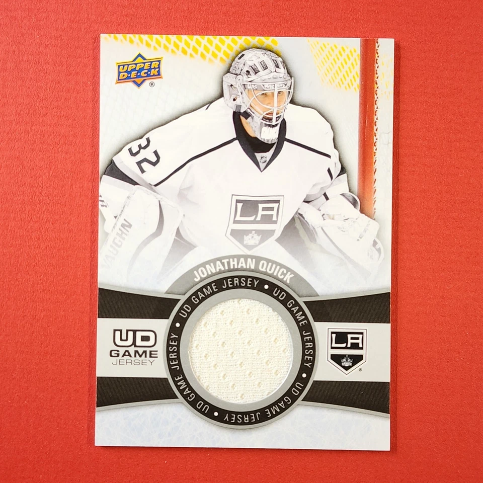 5-06-14 PWE-THICK 2015-16 upper deck jersey card #gj-jq jonathan quick (161) - Image 1 of 2