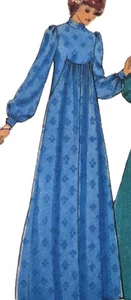 1970s Lantern Sleeve Smock Scoop Maxi Dress Maternity Style Sewing Pattern 4954 - Picture 1 of 3