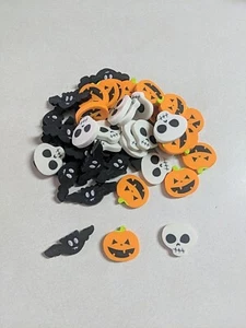 50 Halloween Mini Erasers Teacher Supply Math Counter Pumpkin Black Bat Skull - Picture 1 of 4