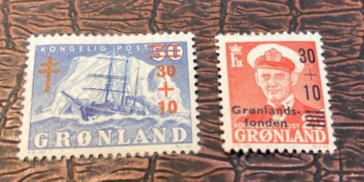 Kappystamps Groenlandia #B1-B2 1959 semipostales como nuevo con bisagras sin delgas H258 Foto 1 de 2