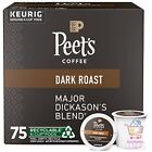 Peet's dark roast k-cup coffee pods keurig brewers blend major dickason's 75 cou