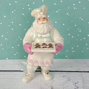 Lenox Papá Noel Panadero Hornear Galletas de Jengibre Estatuilla Navidad Chef - Imagen 1 de 10