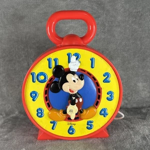 DISNEY - MATTEL Vintage 1981 Mickey Mouse See N Say Pull String Clock - WORKING - Picture 1 of 13