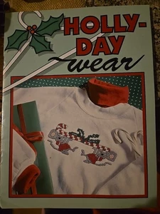 Leisure Arts Holly-Day Wear Counted Cross-Stitch Pattern Booklet - 1996 - Picture 1 of 5