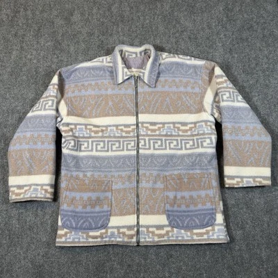 Chaqueta polar vintage NY 10018 para mujer XL forrada con edredón con capucha azteca occidental suave Foto 1 de 4