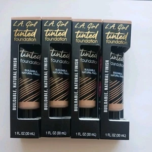 4 Pack LA Girl Tinted Foundation Tan, Buildable, Natural Finish - Picture 1 of 5