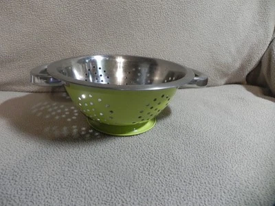 Green/Chartreuse Outer Enamel Coated Colander C - Image 1 of 4
