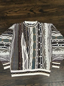 Vintage The Executive Suite New York 3D Strick Pullover Herren Gr. M Multi Weave - Bild 1 von 9