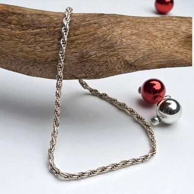 Designer Italian 925 Sterling Silver 2mm Wide Rope Chain Bracelet, 7.5" - Image 1 of 4