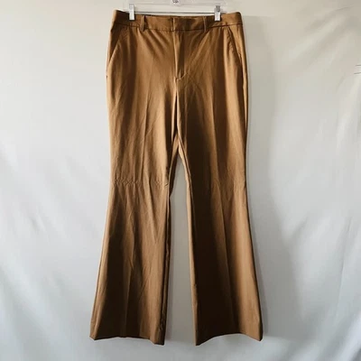 NWT Banana Republic Womens Tan Brown Flat Front Bootcut Fit Trouser Pants Sz 12 - Image 1 of 4
